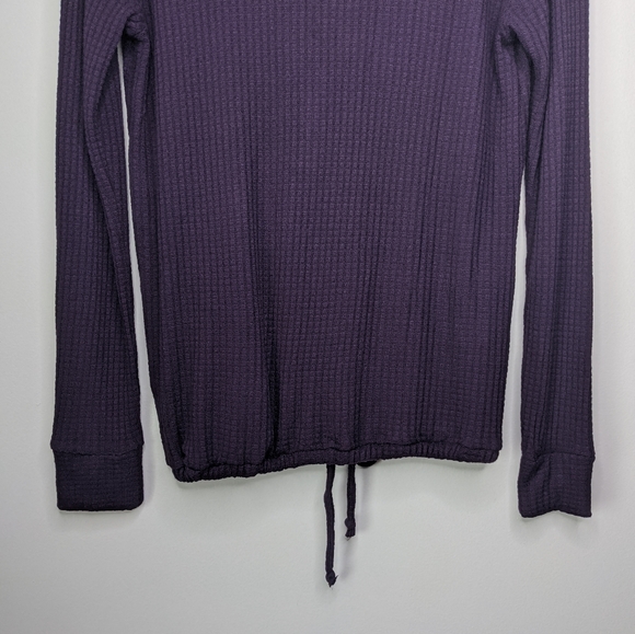 Chaser Purple Thermal Raglan Drawstring Henley MED - Picture 7 of 9